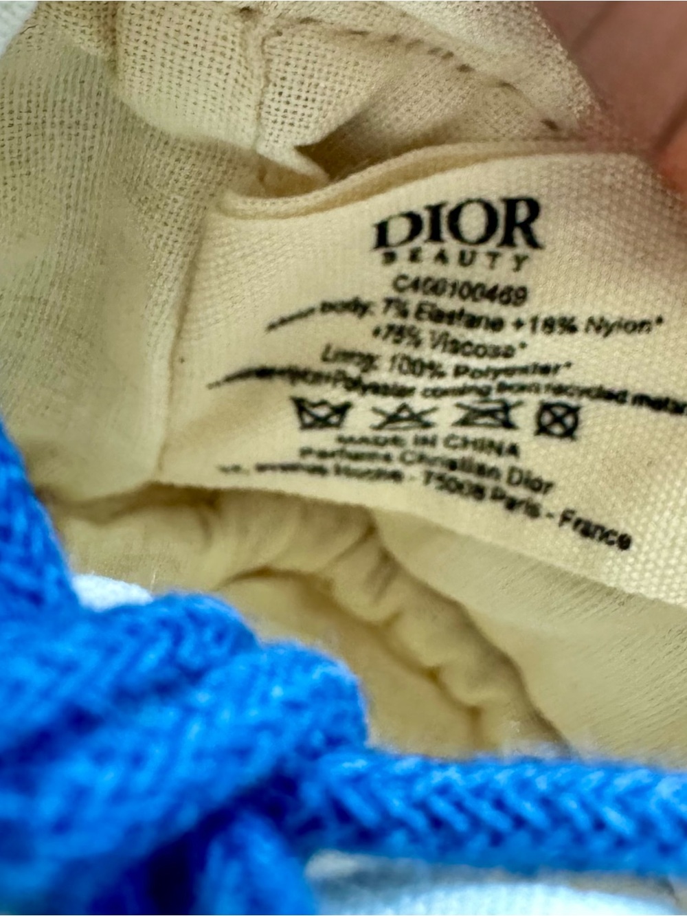Dior Natural Straw Mini Bucket Bag with Navy Logo Band - Picture 3 of 4